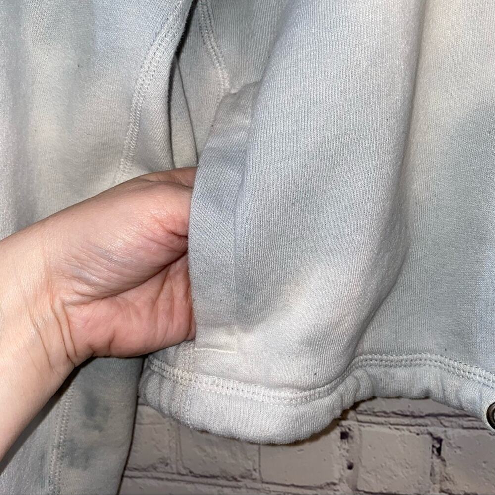 Abercrombie Soft A&F Hoodie Medium Blue Tie Dye Cropped Sweatshirt Cozy - Picture 2 of 7